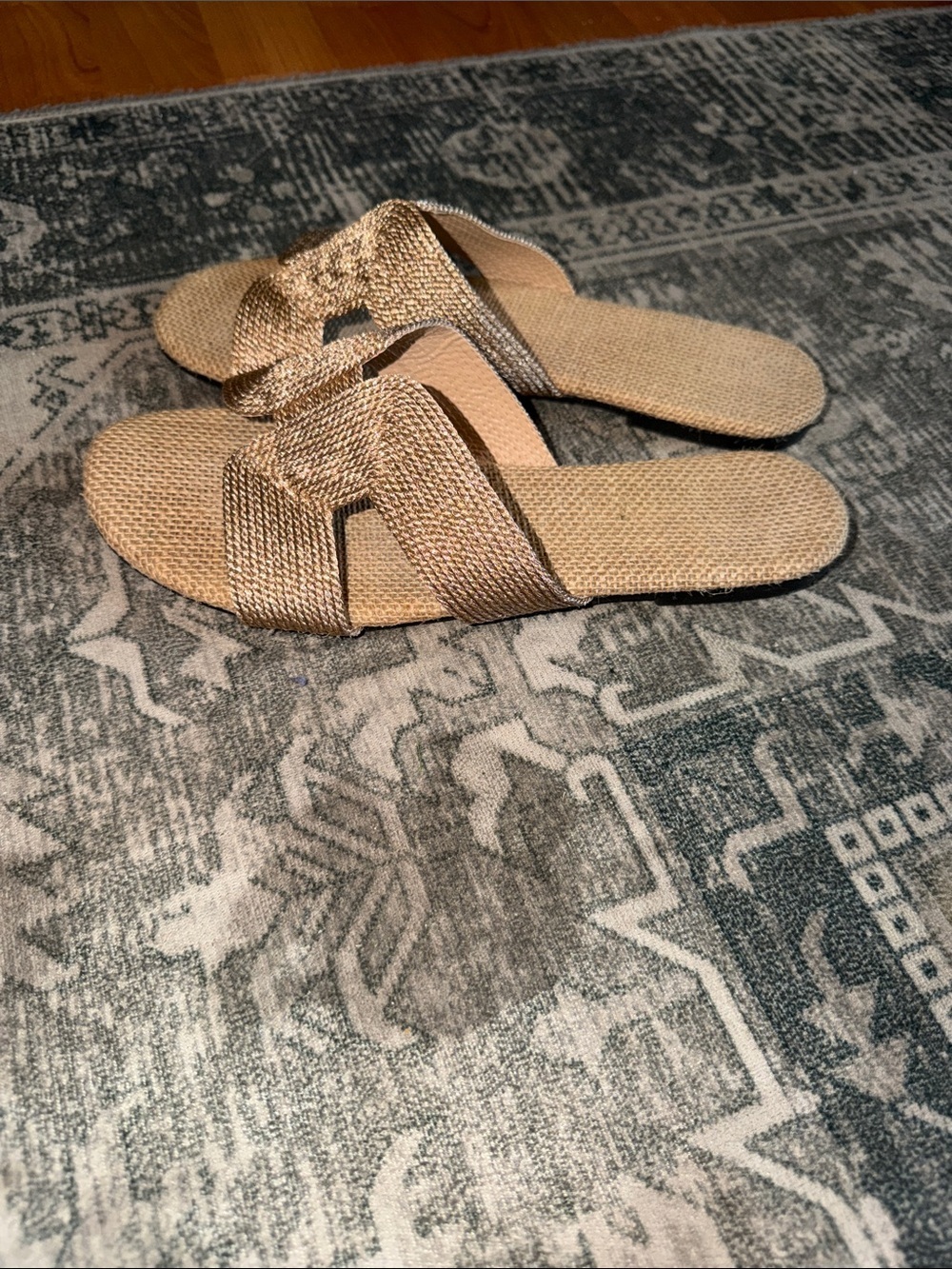 Shein Woven women’s Slide Sandals in Natural Tan size 39 US size 8